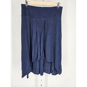 Philosophy Republic Clothing Women's Blue Asymmetric Elastic Waist Skirt Size M